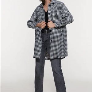Zara oversized tweed shirt jacket